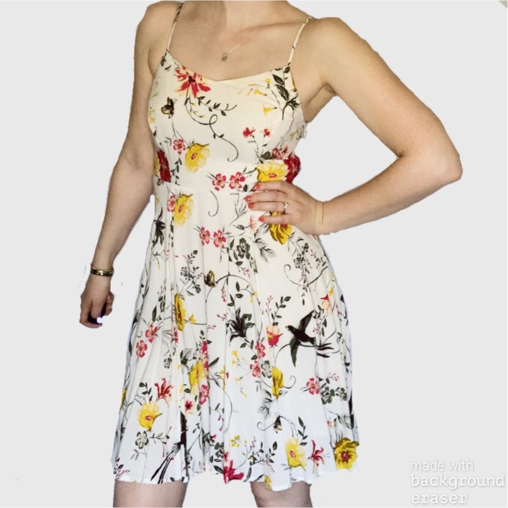 Old Navy Sun Dress White Floral Size Small